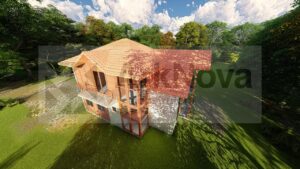 Sobrados em casa pre fabricada de madeira e alvenaria