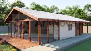 Sobrados em casa pre fabricada de madeira e alvenaria