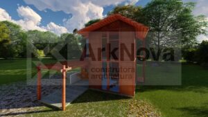 Casa pré fabricada em madeira e alvenaria, construtora em curitiba