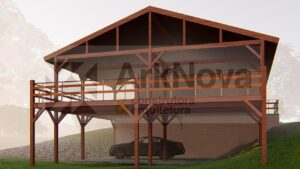 Sobrados em casa pre fabricada de madeira e alvenaria