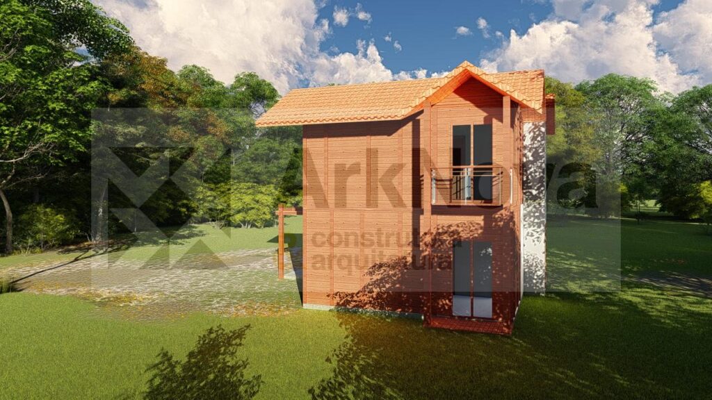 Casa pré fabricada em madeira e alvenaria, construtora em curitiba