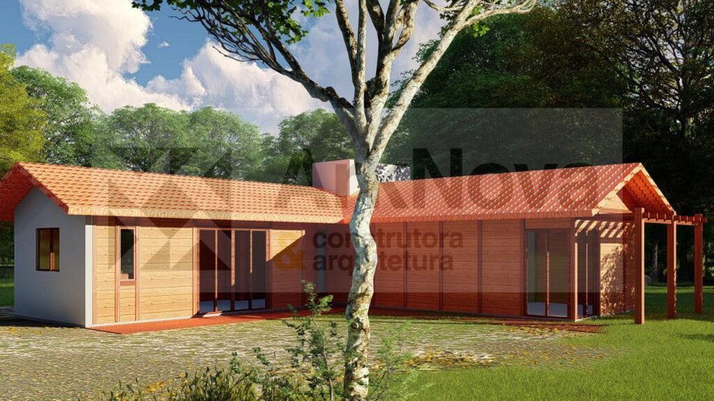 Sobrados em casa pre fabricada de madeira e alvenaria