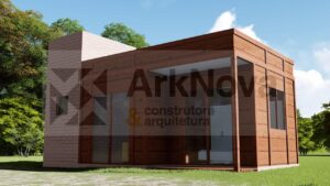 Sobrados em casa pre fabricada de madeira e alvenaria