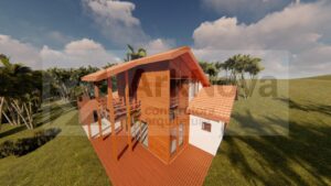 Sobrados em casa pre fabricada de madeira e alvenaria