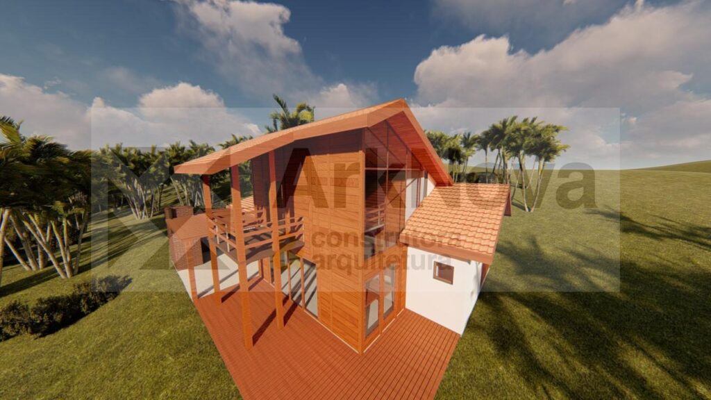 Sobrados em casa pre fabricada de madeira e alvenaria