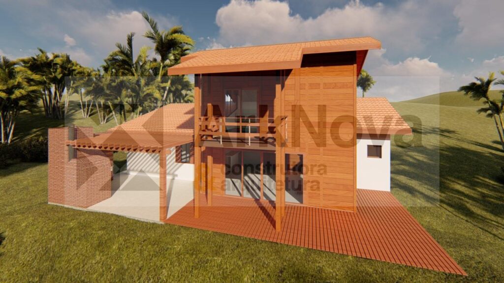 Sobrados em casa pre fabricada de madeira e alvenaria
