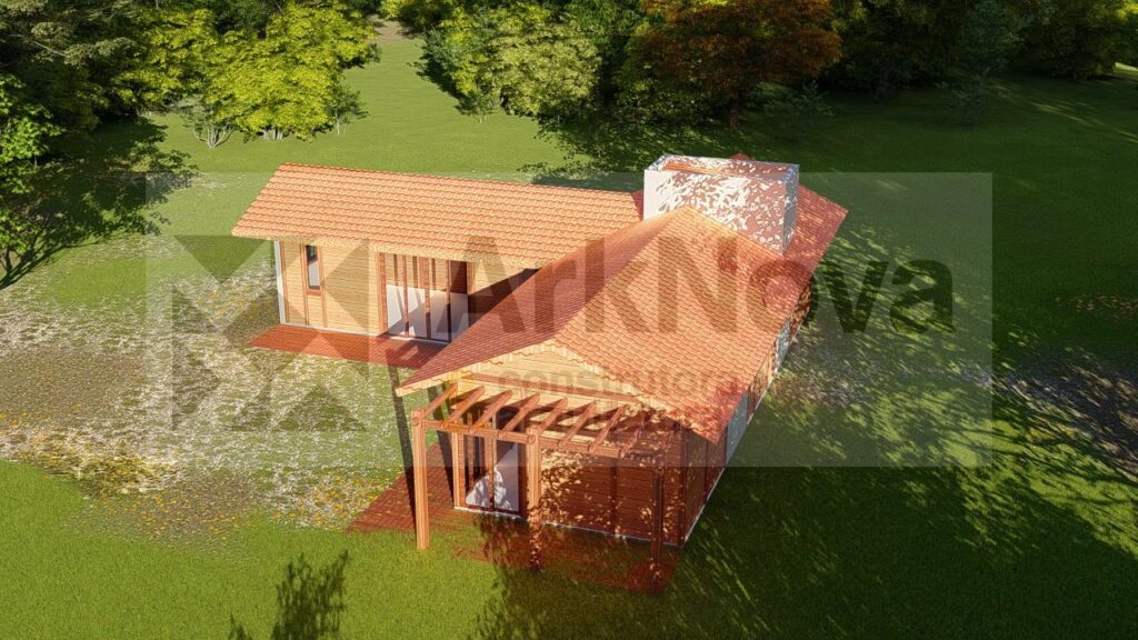 Sobrados em casa pre fabricada de madeira e alvenaria