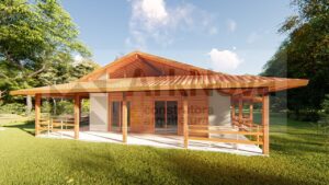 Sobrados em casa pre fabricada de madeira e alvenaria