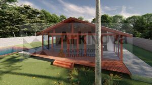 Sobrados em casa pre fabricada de madeira e alvenaria