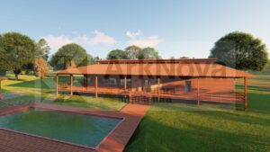 Sobrados em casa pre fabricada de madeira e alvenaria