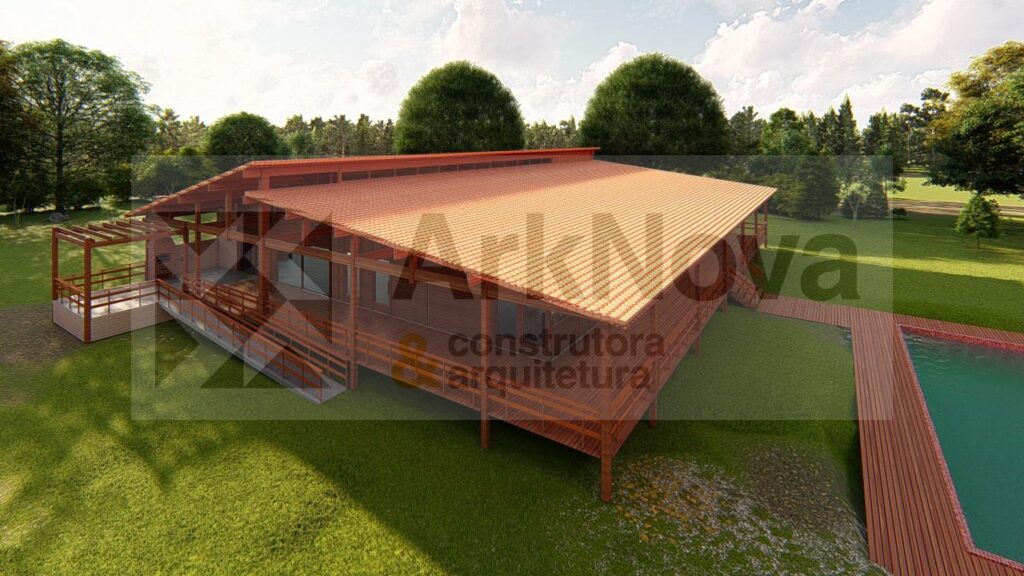 Sobrados em casa pre fabricada de madeira e alvenaria