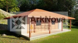 Sobrados em casa pre fabricada de madeira e alvenaria