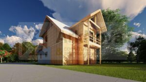 Sobrados em casa pre fabricada de madeira e alvenaria