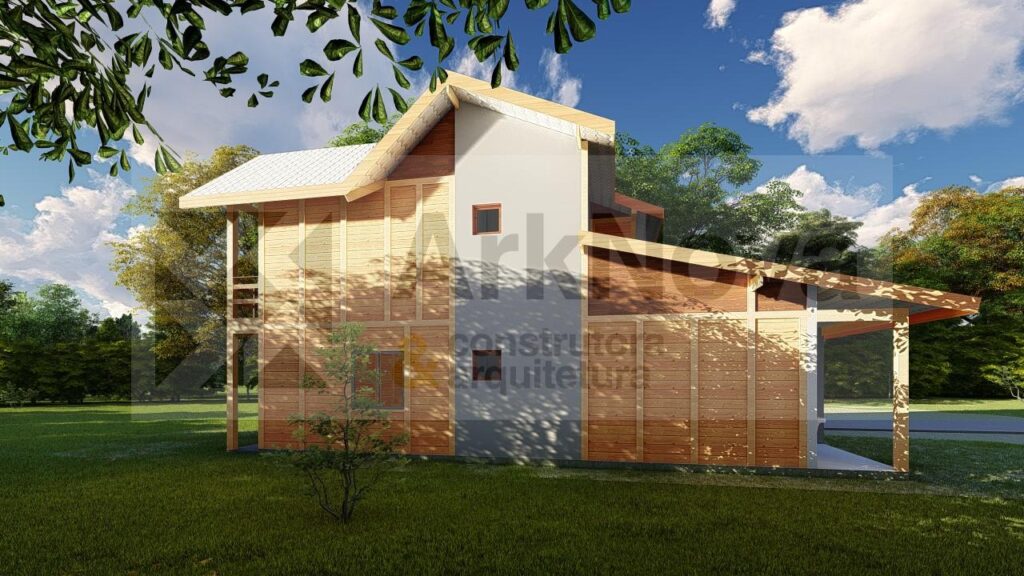 Sobrados em casa pre fabricada de madeira e alvenaria