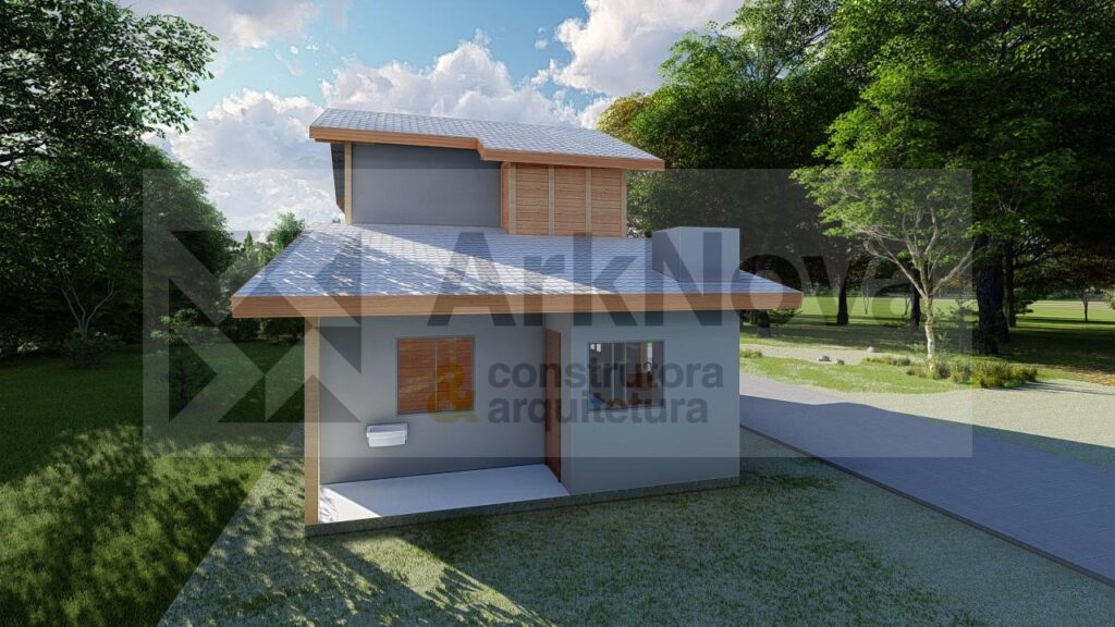 Sobrados em casa pre fabricada de madeira e alvenaria