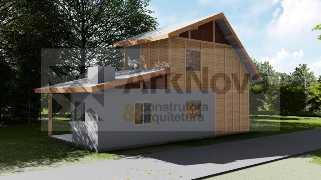 Sobrados em casa pre fabricada de madeira e alvenaria