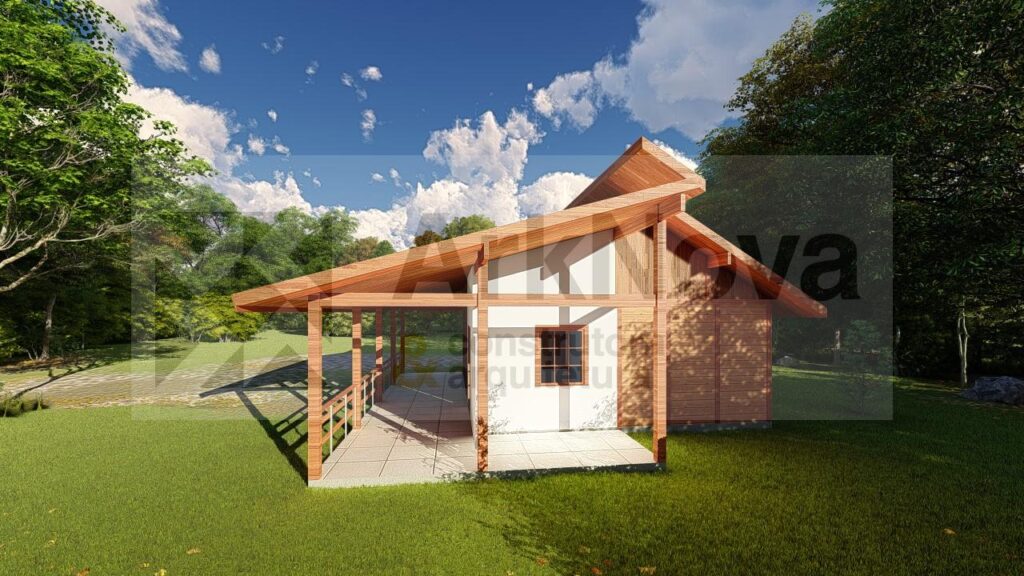 Sobrados em casa pre fabricada de madeira e alvenaria