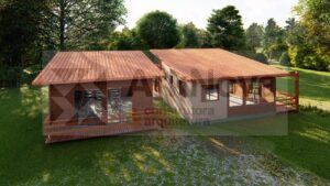 Sobrados em casa pre fabricada de madeira e alvenaria