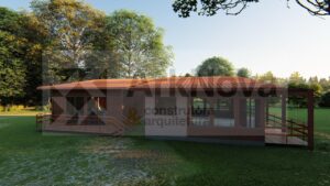 Sobrados em casa pre fabricada de madeira e alvenaria